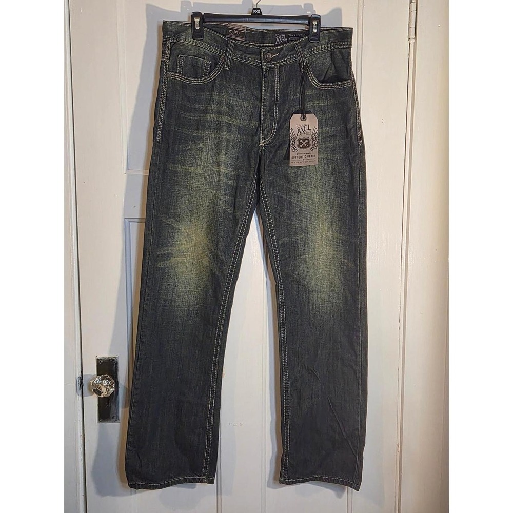 TK Axel Treadwell Relaxed Straight Leg Jeans Dark Wash 34x34 NWT